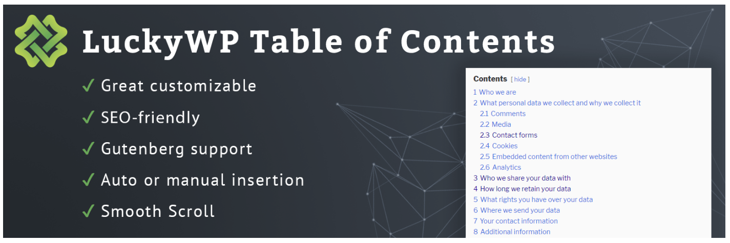 WordPress Gutenberg Table of Contents 2